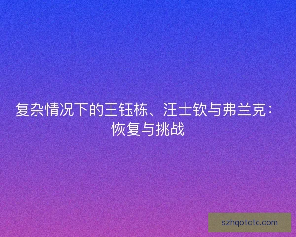 复杂情况下的王钰栋、汪士钦与弗兰克：恢复与挑战